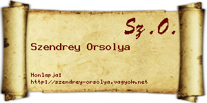 Szendrey Orsolya névjegykártya